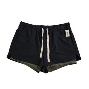 Upwest (Womens Large) Charcoal Gray Hiking Gym Shorts Lined Drawstring Stretch